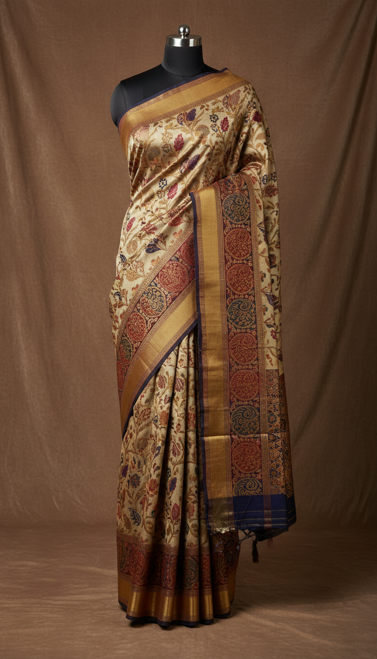 Banarasi brocade saree with gold zari